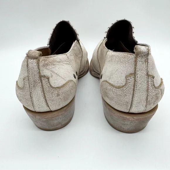 Matisse Roscoe Distressed Leather Almond Toe Heeled Western Bootie Cream Sz 8.5 - Picture 9 of 13